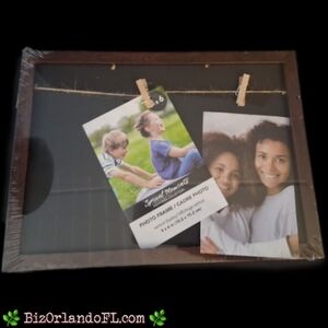 Dark Brown Photo Frame with Twine